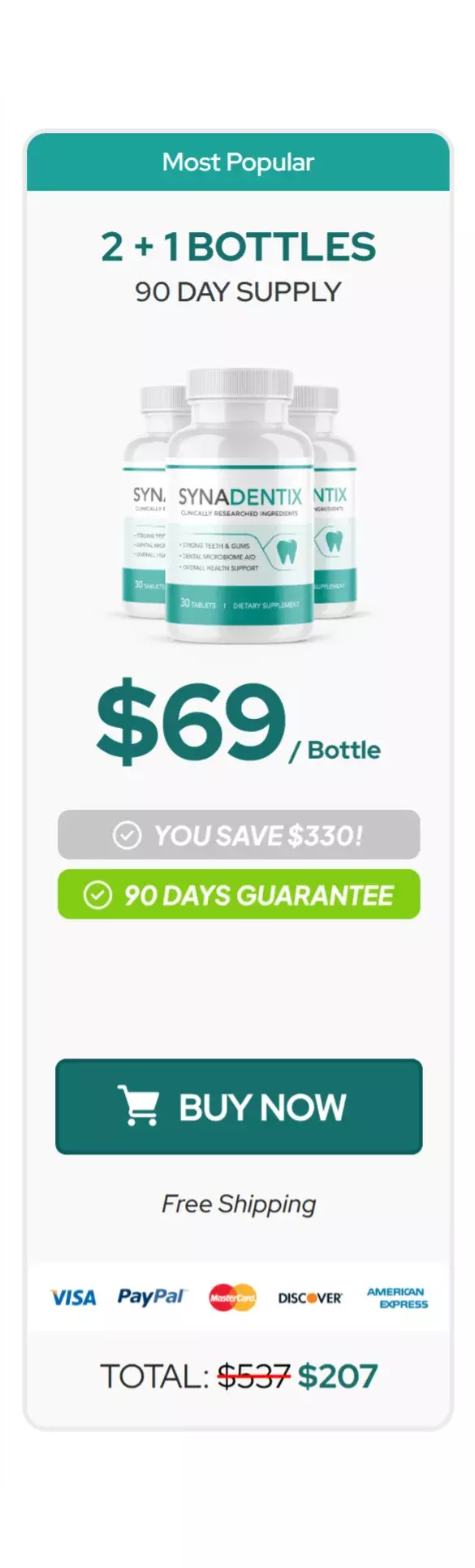 Synadentix™ 3 bottles pricing